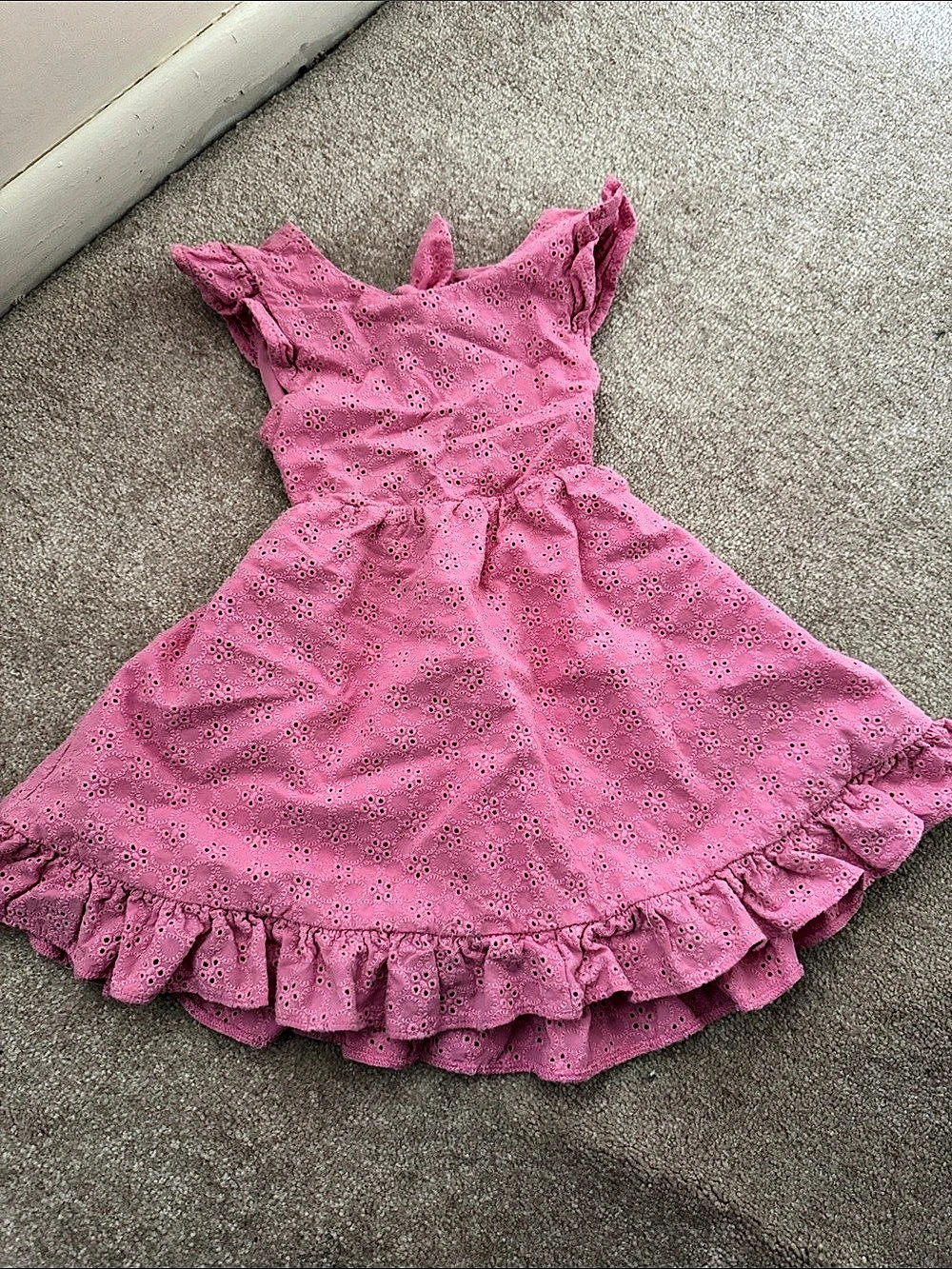 Posh Peanut Pink Eyelet Ruffle Dress